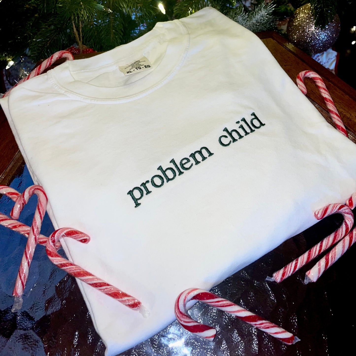 Problem Child Embroidered Comfort Color Tee