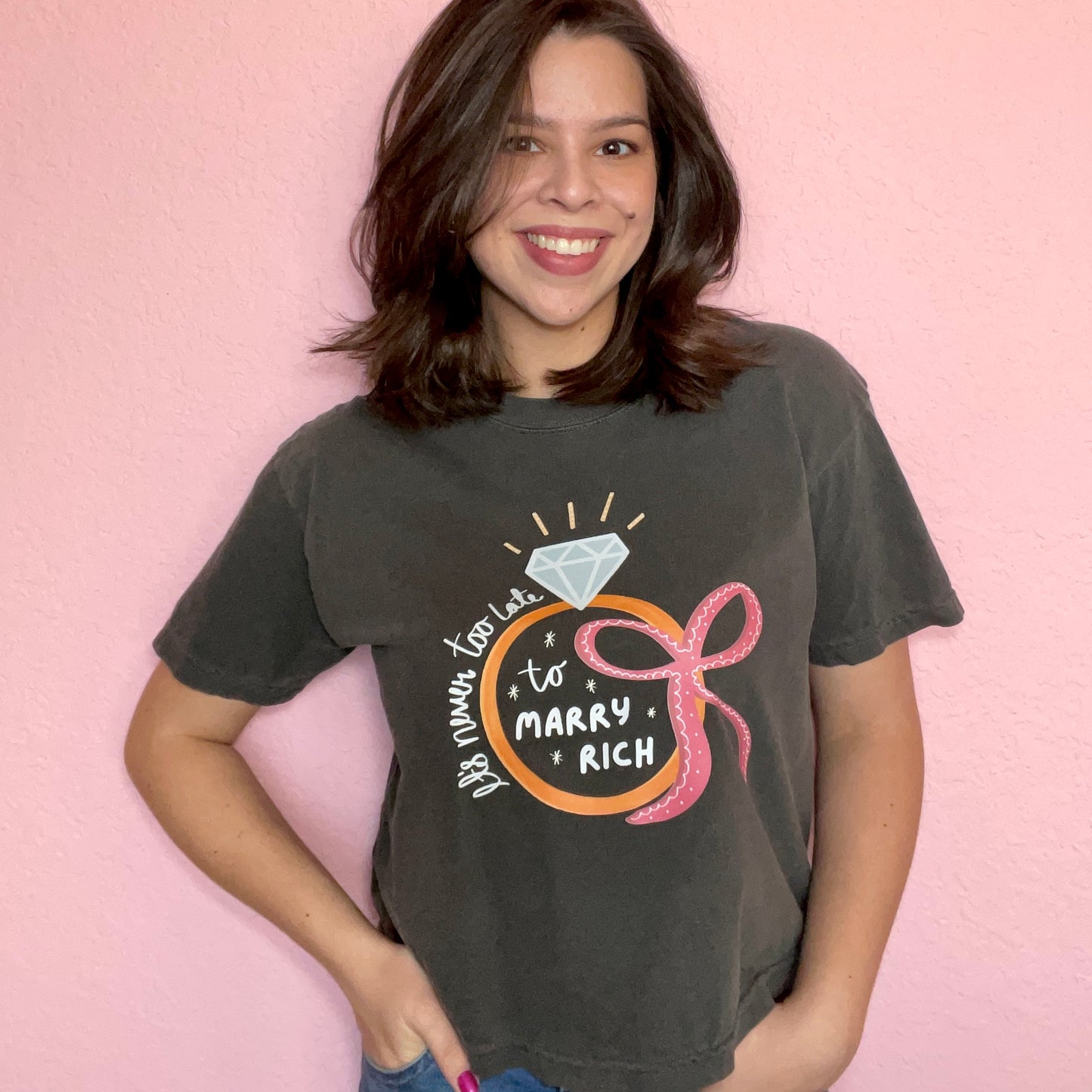 It’s Never Too Late Cropped Comfort Color Tee