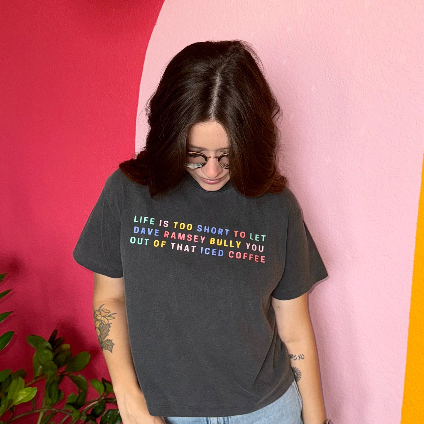 Dave Ramsey Cropped Comfort Color (Rainbow Text)