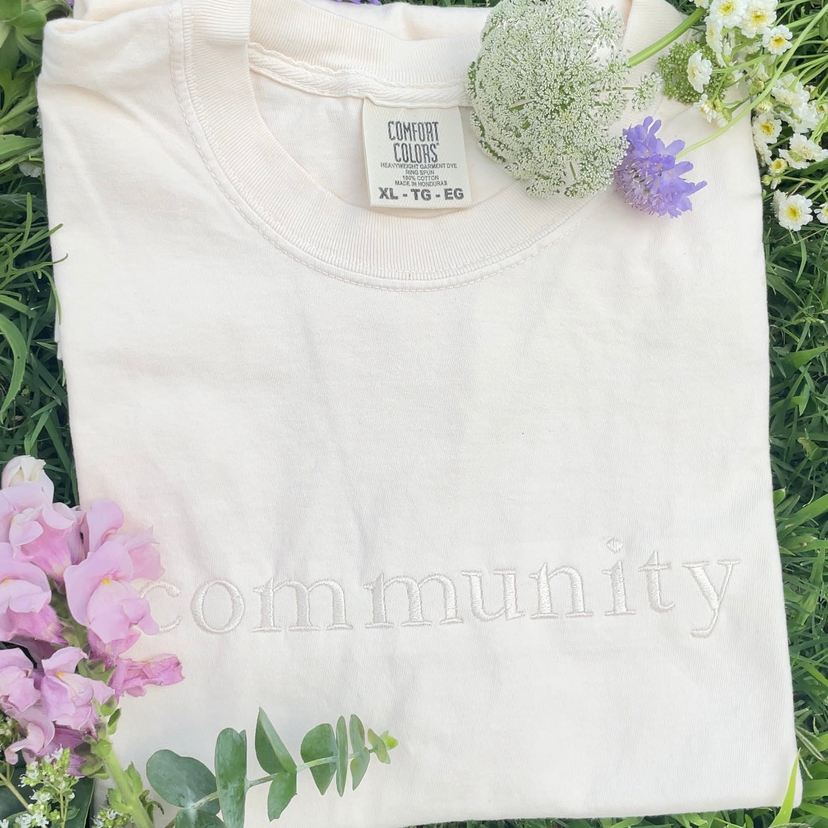 Community Embroidered Comfort Color Tee