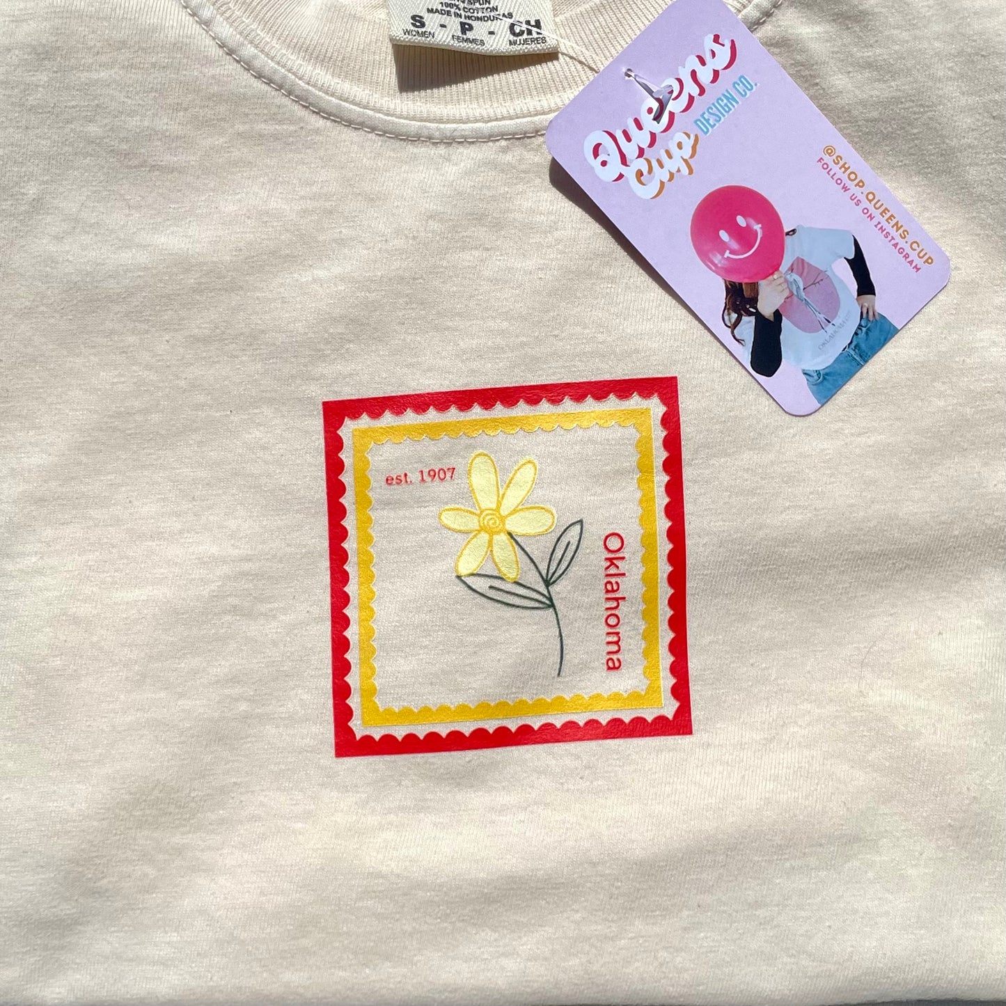 Oklahoma Stamp Cropped Comfort Color Tee